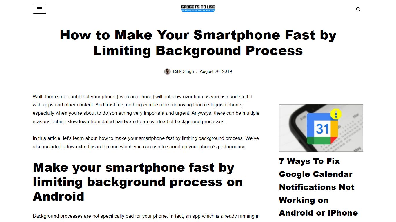 How to Make Your Smartphone Fast by Limiting Background Process